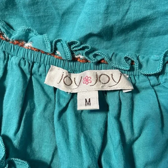 Joy Joy Teal and Orange Butterfly Blouse - Picture 3 of 3